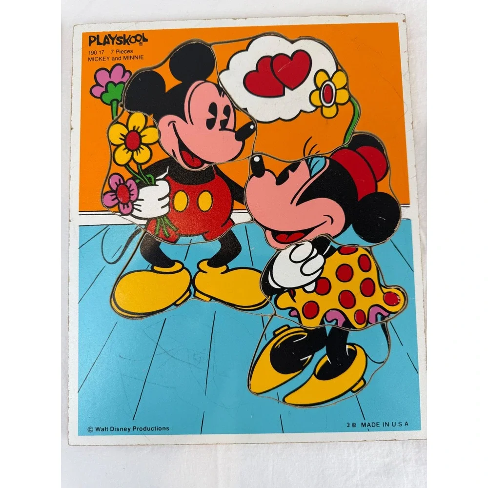 Vintage Wood Tray Puzzle Lot of 5 Playskool Disney‎ Mickey Minnie Humpty Dumpty